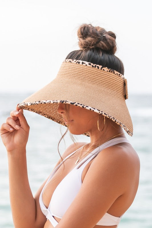 Leopard Trim Foldable Bow Visors