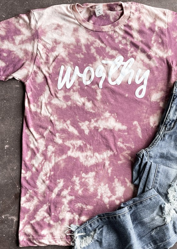 Worthy Bleached Graphic Tee T-Shirt