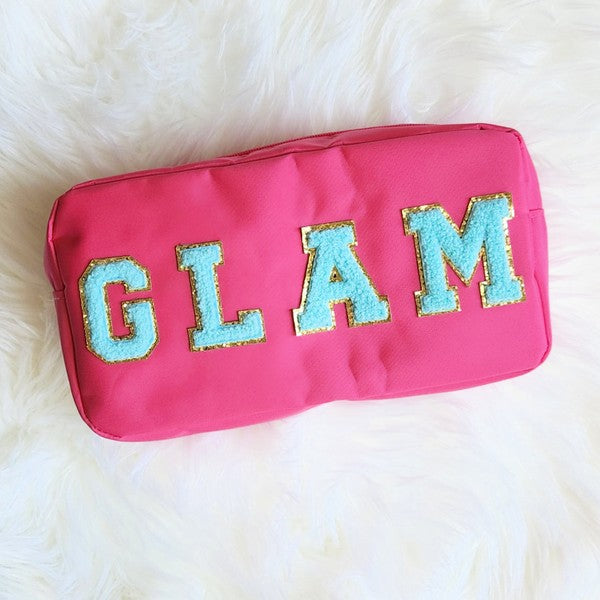 Varsity Letter Patch Makeup Bag Glam Stuff