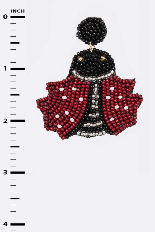 Lady Bug Beaded Iconic Earrings