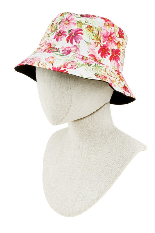 Reversible Floral Print Bucket Hat