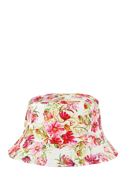 Reversible Floral Print Bucket Hat