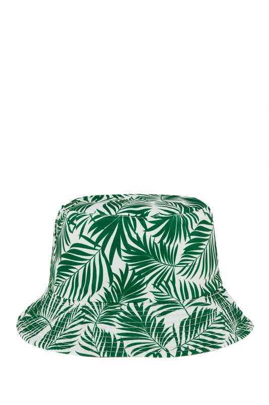 Reversible Tropical Print Bucket Hat