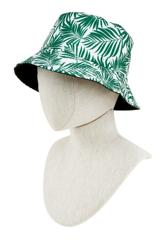 Reversible Tropical Print Bucket Hat