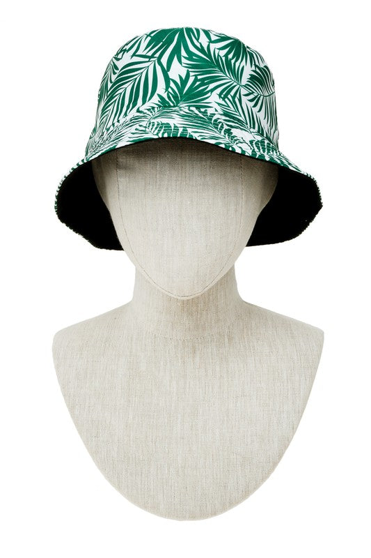 Reversible Tropical Print Bucket Hat