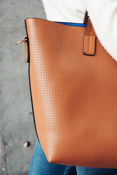 Jane Perforated Leather Large Tote