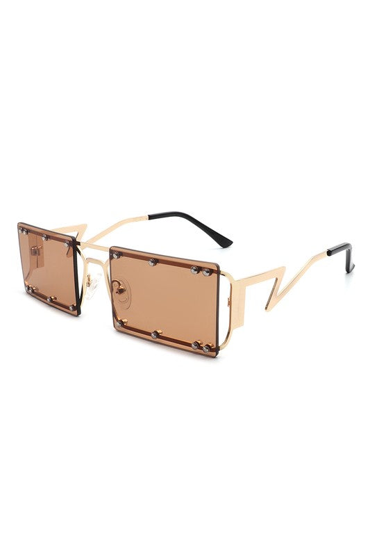 Retro Rectangle Flat Top Vintage Sunglasses