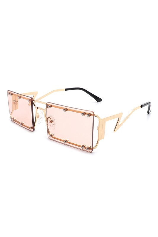 Retro Rectangle Flat Top Vintage Sunglasses