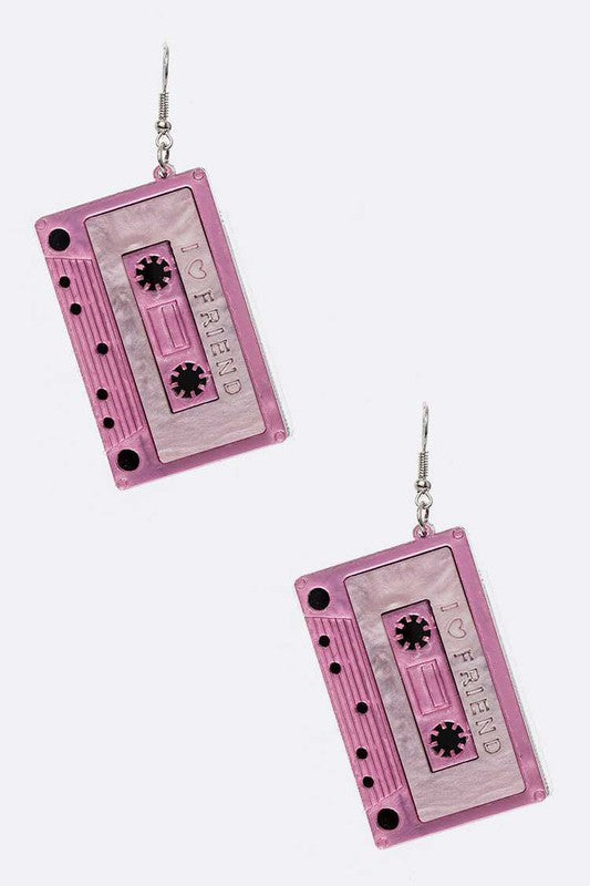 Iconic Cassette Tape Acrylic Earrings