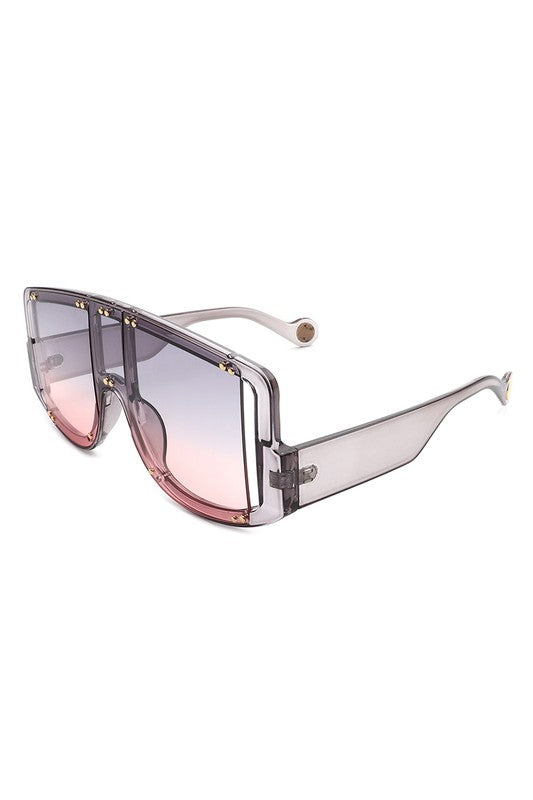 Oversize Square Fashion Shield Visor Sunglasses