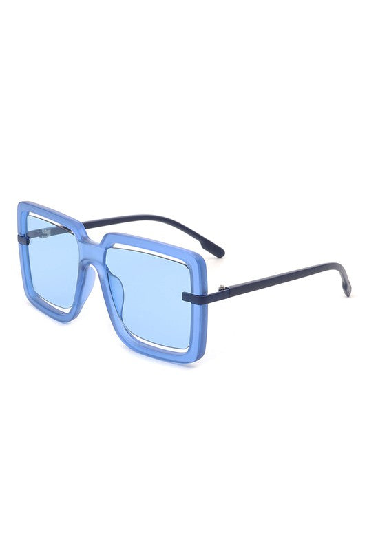 Oversize Square Large Cut-Out Fashion Sunglasses