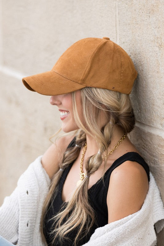 Suede Boyfriend Ball Cap Hat