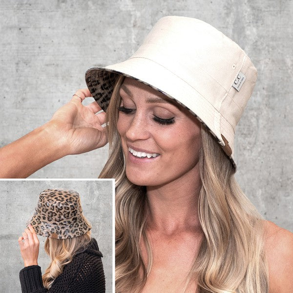 CC Leopard/Neutral Reversible Bucket Hat