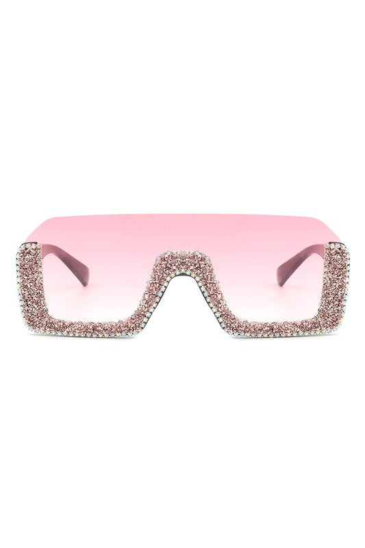 Square Half Frame Oversize Fashion Sunglasses