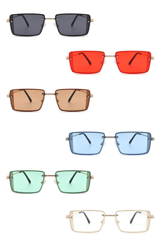 Retro Rectangle Flat Top Fashion Sunglasses