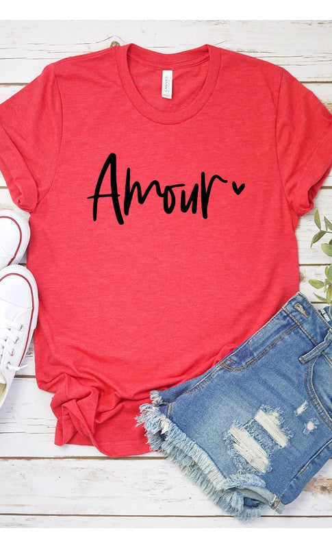 Amour Valentines Graphic Tee T-Shirt PLUS