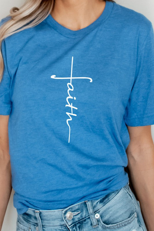 Faith Vertical Text Graphic Tee T-Shirt