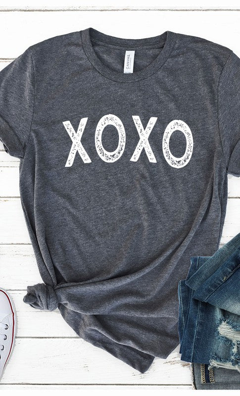 Distressed XOXO Graphic Tee T-Shirt PLUS