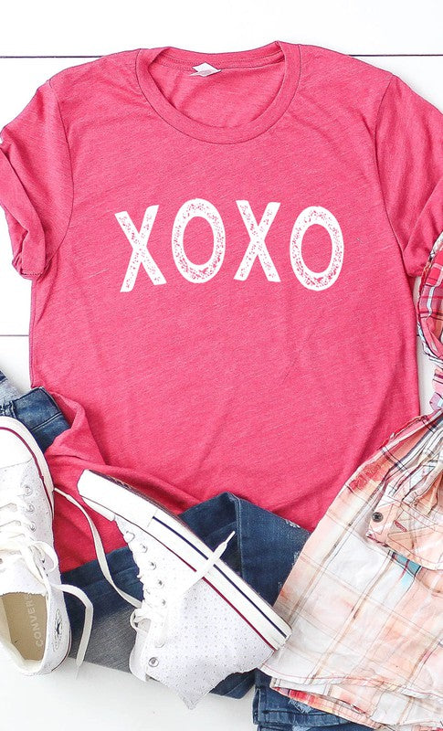 Distressed XOXO Graphic Tee T-Shirt PLUS