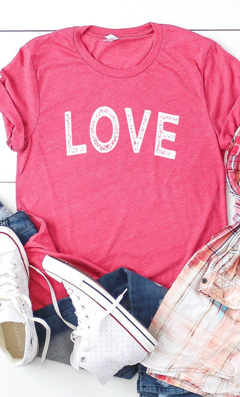 Distressed Love Graphic Tee T-Shirt PLUS