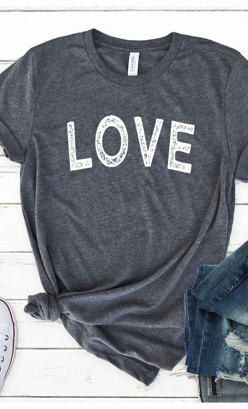 Distressed Love Graphic Tee T-Shirt PLUS