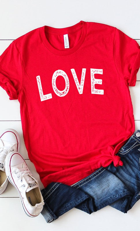 Distressed Love Graphic Tee T-Shirt PLUS