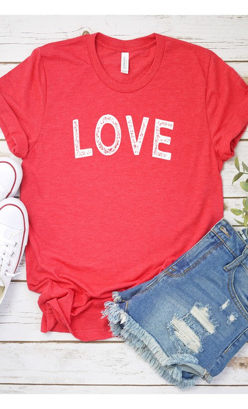 Distressed Love Graphic Tee T-Shirt PLUS