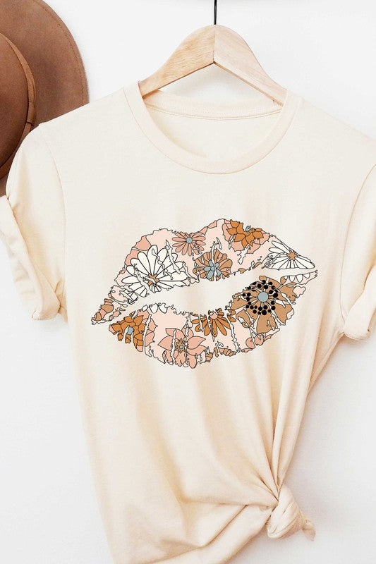 FLOWER LIPS GRAPHIC T-SHIRT