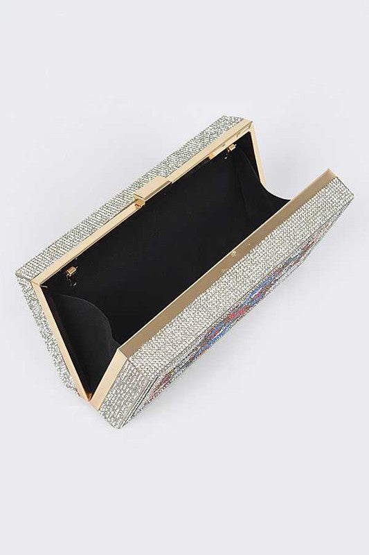 QUEEN Poker Rhinestone Box Clutch