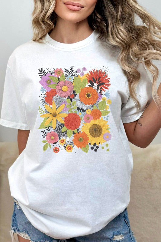 Flower Garden Spring Comfort Colors Graphic Tee T-Shirt