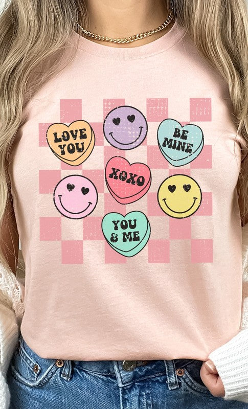 Valentines Heart Candy Checker PLUS Graphic Tee