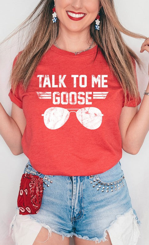 Talk to Me Goose White Ink Graphic Tee T-Shirt PLUS