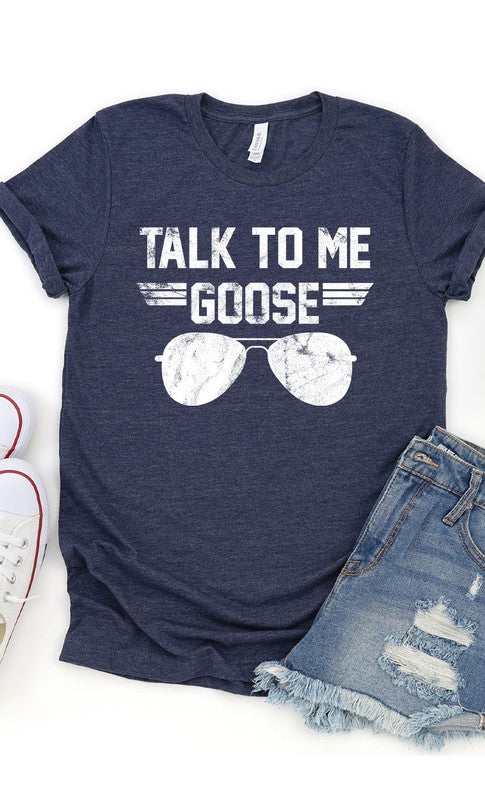 Talk to Me Goose White Ink Graphic Tee T-Shirt PLUS