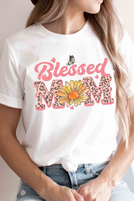 BLESSED LEOPARD MOM GRAPHIC T-SHIRT