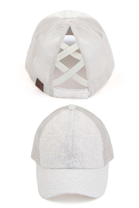 CC Paisley Embroidered Criss-Cross Cap