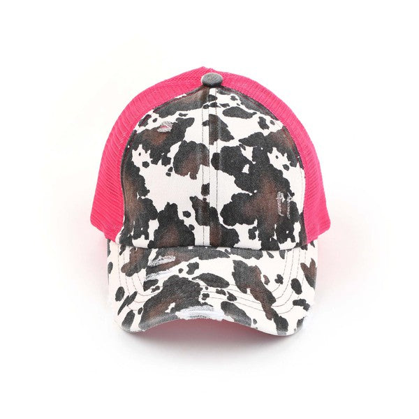 CC Cow Print Pony Cap | Criss-Cross