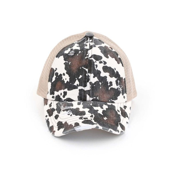 CC Cow Print Pony Cap | Criss-Cross