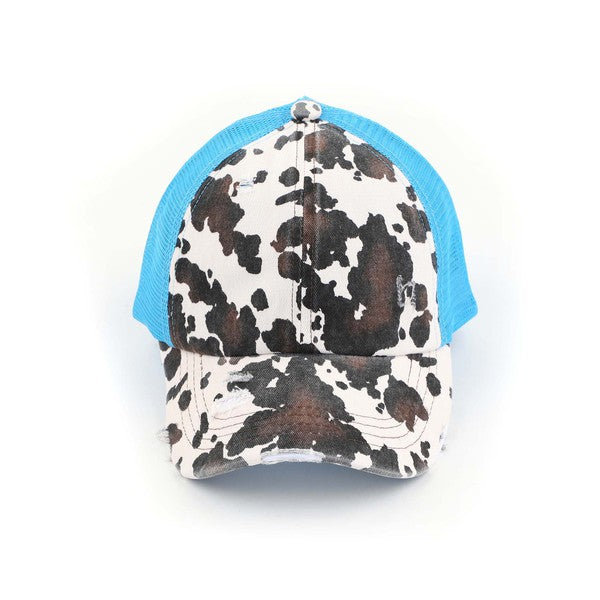 CC Cow Print Pony Cap | Criss-Cross