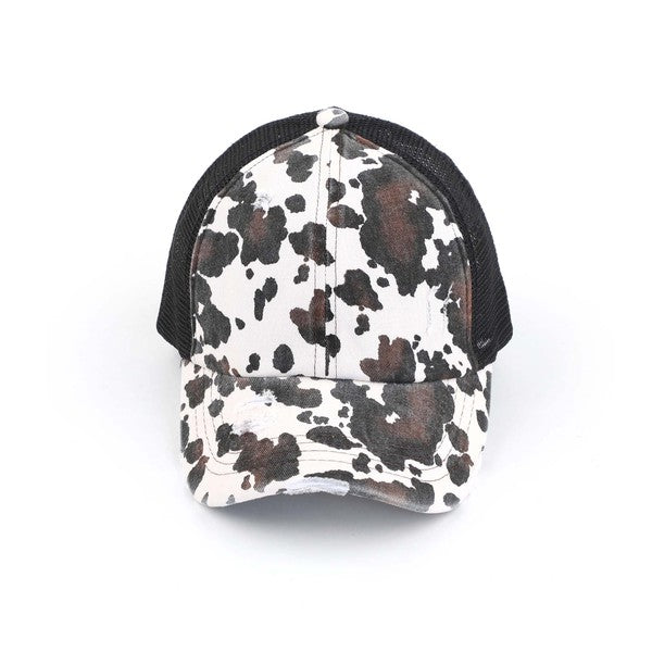 CC Cow Print Pony Cap | Criss-Cross