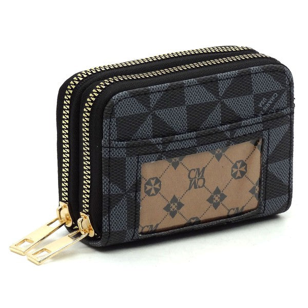 Monogram Accordion Card Holder Zip Wallet