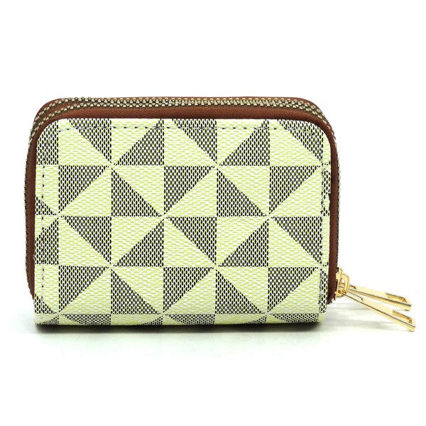 Monogram Accordion Card Holder Zip Wallet