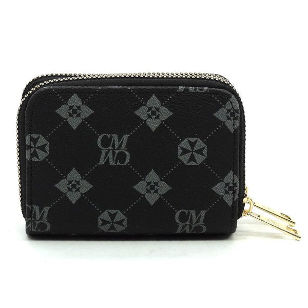 Monogram Accordion Card Holder Zip Wallet