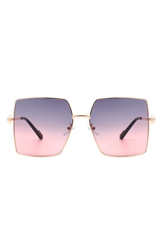 Square Oversize Flat Top Large Fashion Sunglasses