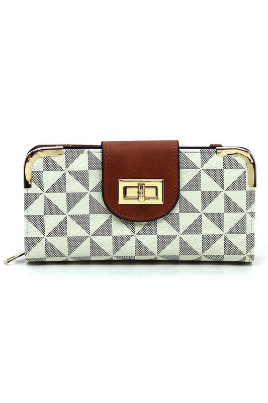 Monogram Turn Lock Crossbody Wallet