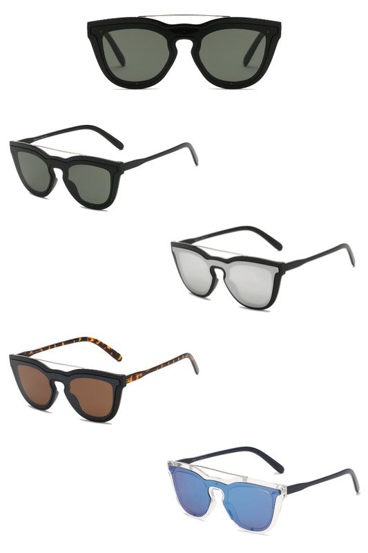 Retro Brow-Bar Flat Top Fashion Sunglasses