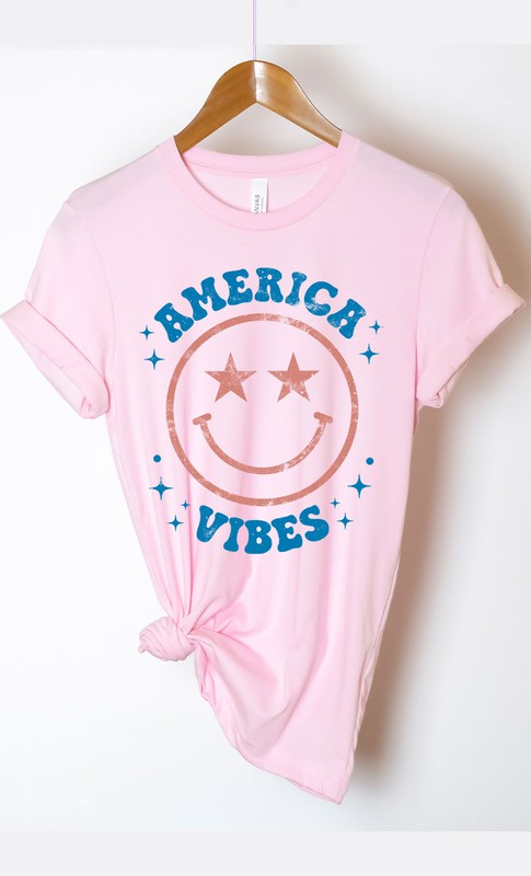 Vintage America Vibes Smiley Graphic Tee T-Shirt