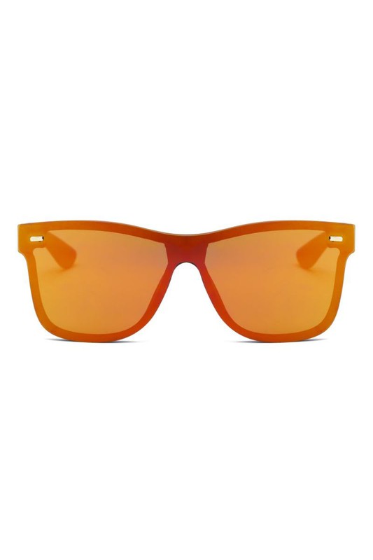 Flat Top Mirrored Rectangle Unisex Sunglasses