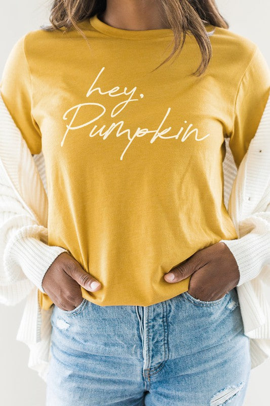 Hey Pumpkin Autumn Season PLUS SIZE Graphic Tee