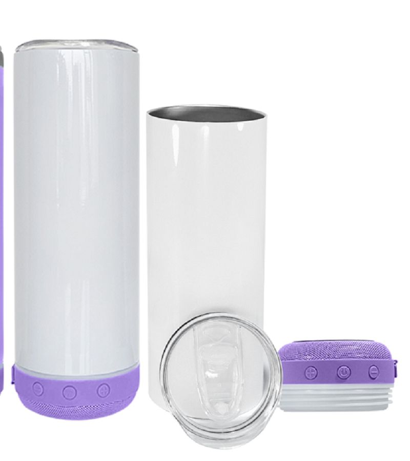 20oz Sublimation Bluetooth speaker tumbler. Music Tumblers W/ Lid, Speaker & Straw