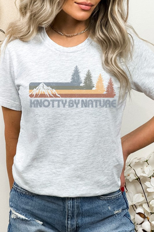 Knotty By Nature Retro Forest Mountain Graphic Tee